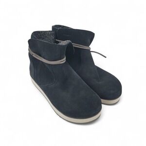 Merrell Juno Bluff Polar Women's‎ 8 Insulated Winter Boots Black Suede Ankle EUC